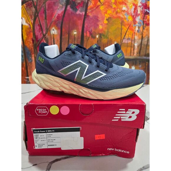 New Balance Fresh Foam X 880 v14 Size 10.5 Men\'s M880G14 Grey Yellow Running main image 4